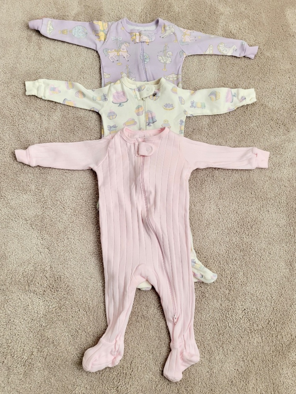 MEMBER’S MARK Baby Organic Cotton Sleep & Play 3pk Size 6 Months Color Variety